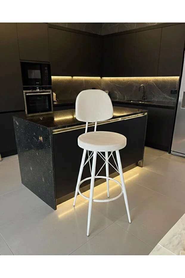 Dolce Bar Sandalyesi 65 Cm Ekru Babyface Kumaş.90 ile 99 cm arası Ada&Masalara uyumlu